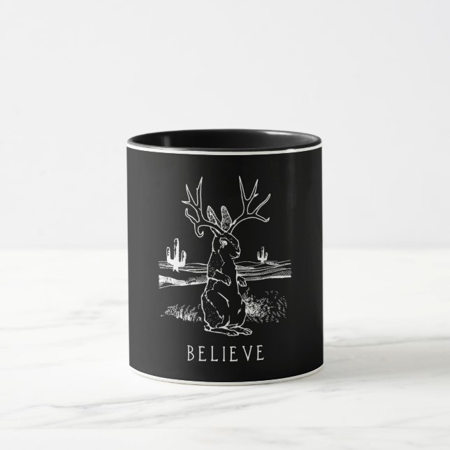 Rabbit Gift | Believe Jackalope Mug (Center)