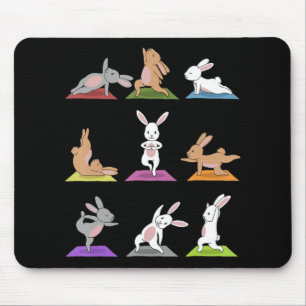 Rabbit Gift Bunny Yoga In Yoga Poses Sports Mouse Pad