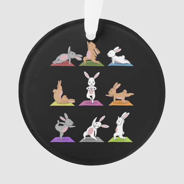 Rabbit Gift | Bunny Yoga In Yoga Poses Sports Ornament (Front)