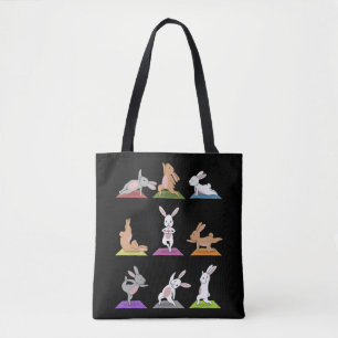 Rabbit Gift   Bunny Yoga In Yoga Poses Sports Tote Bag