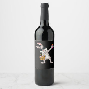 Rabbit Gift   Dabbing Rabbit Easter Day Eggs Dab Wine Label