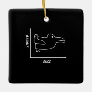 Rabbit Gift   Duck Rabbit Graph Fun Math Teacher Ceramic Ornament