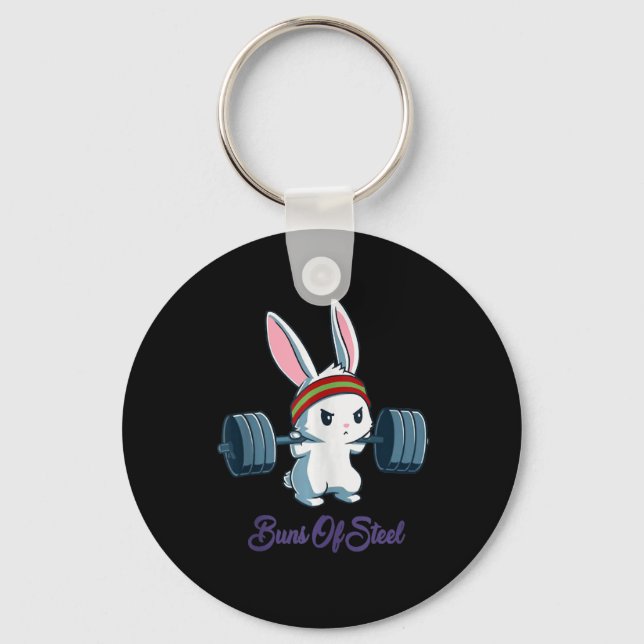 Rabbit Gift | Rabbit Lover Gym Workout Key Ring (Front)