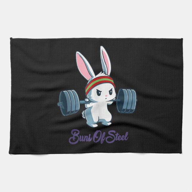 Rabbit Gift | Rabbit Lover Gym Workout Tea Towel (Horizontal)
