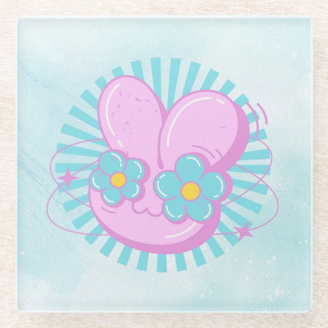 Rabbit Glass Coaster (Front)