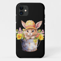 Rabbit Graphic For Girls Floral Spring Time
