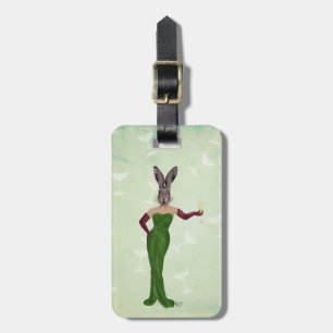 Rabbit Green Dress 3 Luggage Tag