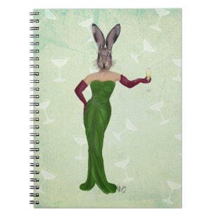 Rabbit Green Dress 3 Notebook