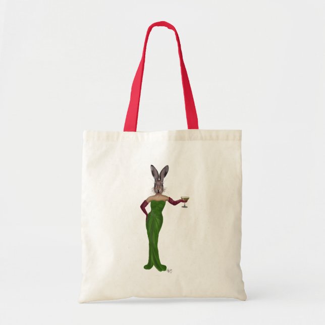 Rabbit Green Dress Tote Bag (Front)