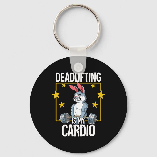 Rabbit Gym Weight Training Deadlift  Key Ring (Front)