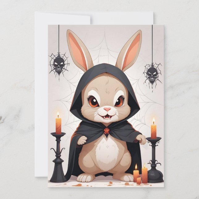 Rabbit Halloween Cute Adorable Funny Animal Magic Invitation (Front)