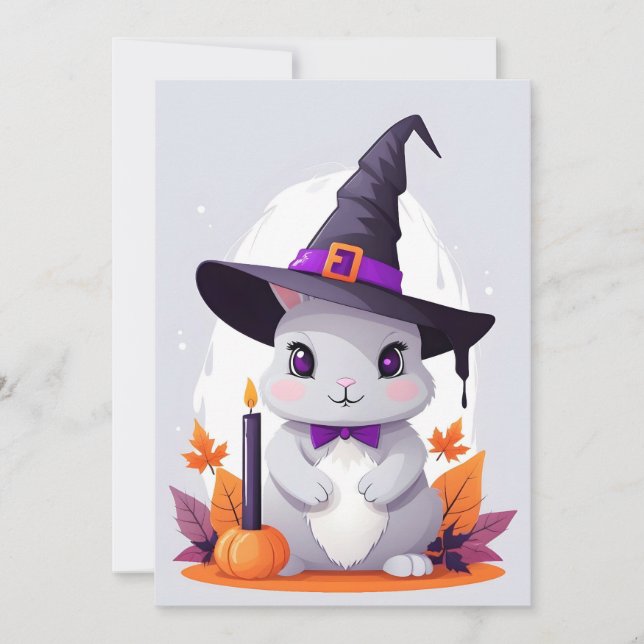 Rabbit Halloween Cute Adorable Funny Animal Magic Invitation (Front)