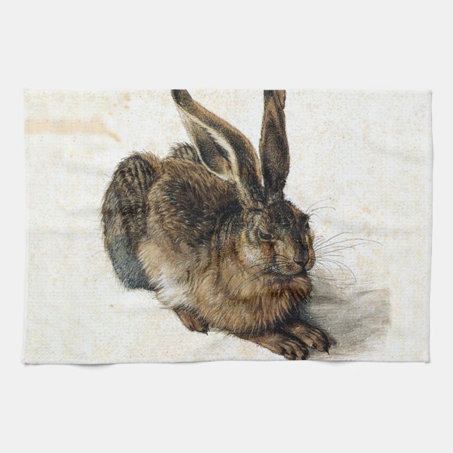 Rabbit Hare in the Snow - Durand Tea Towel (Horizontal)