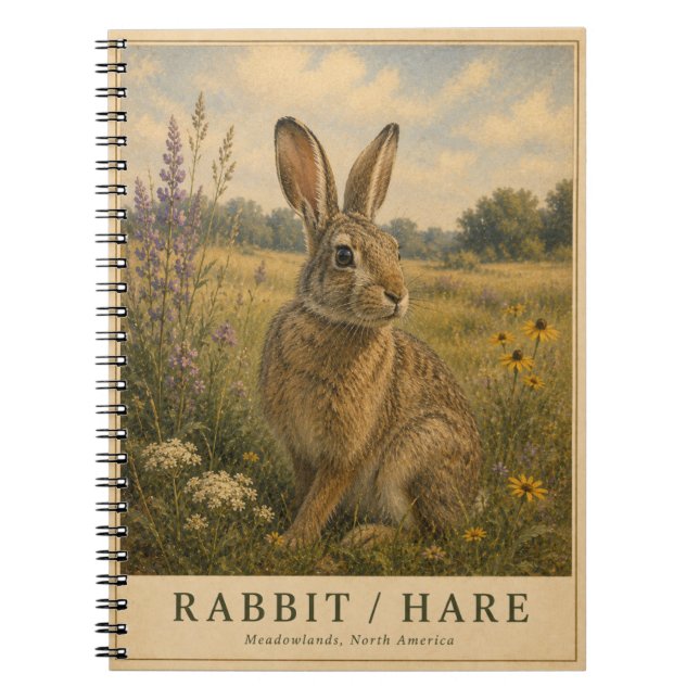 Rabbit Hare Meadowlands VINTAGE Notebook (Front)