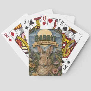 Rabbit Hare Wildflower Meadow POPCUT Playing Cards