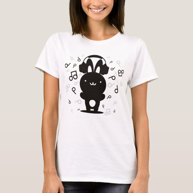 Rabbit_Headphones T-Shirt (Front)