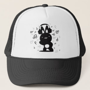 Rabbit_Headphones Trucker Hat