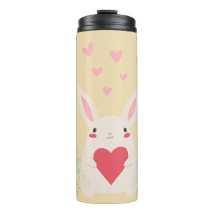 Rabbit heart cute valentine thermal tumbler