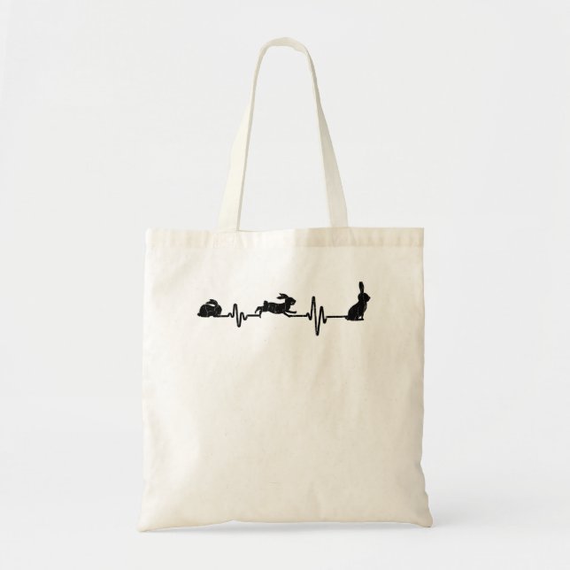 Rabbit Heartbeat Funny Graphic Bunny Premium Tote Bag (Front)