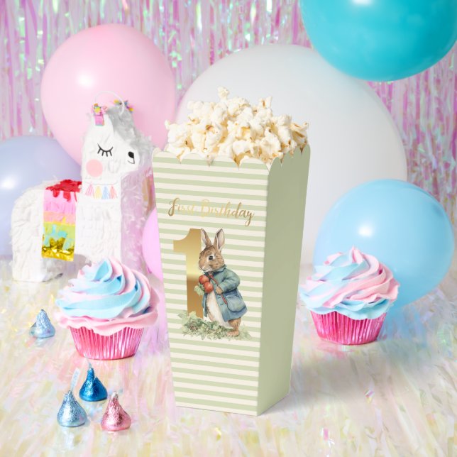 Rabbit holding vegetables First Birthday Favour Box (Party)