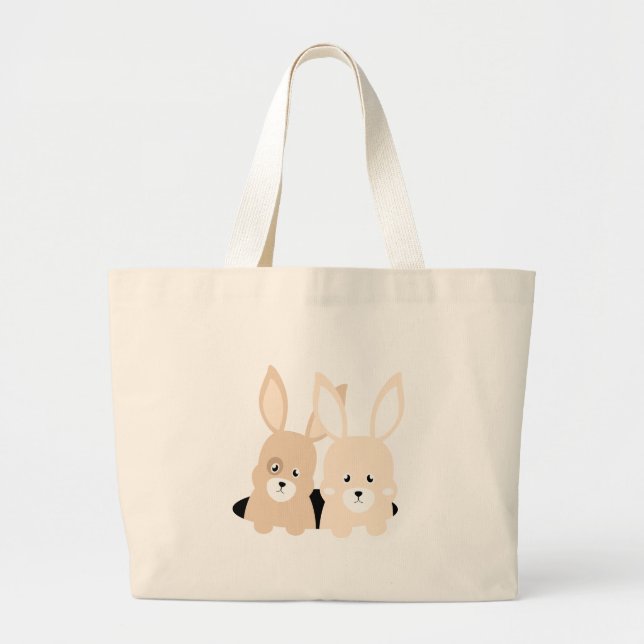 Rabbit hole clipart illustration large tote bag (Front)