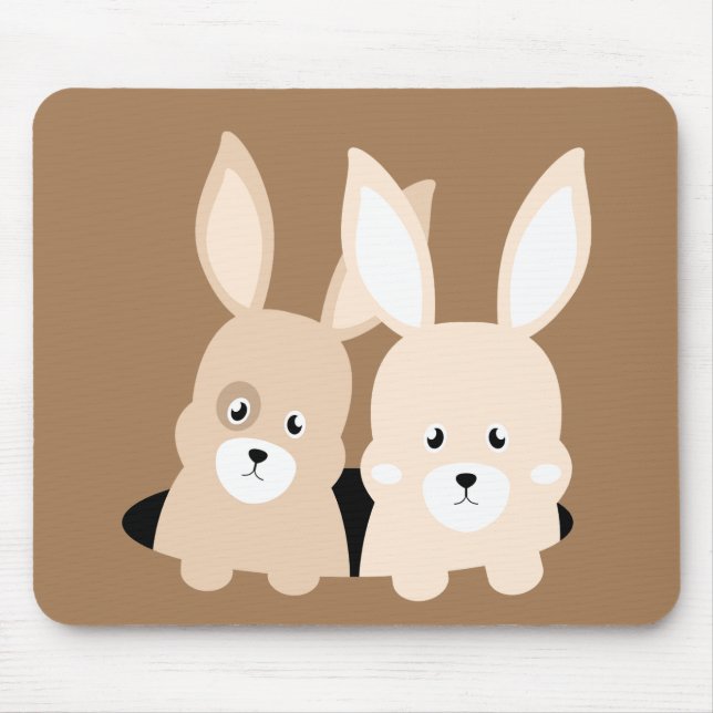 Rabbit hole clipart illustration mouse pad (Front)