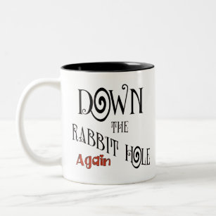 rabbit hole Two-Tone coffee mug