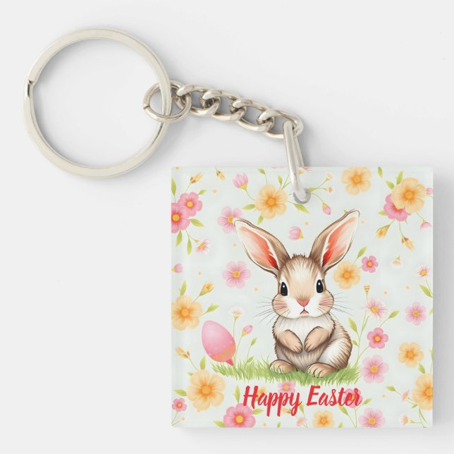 Rabbit Holiday Easter Modern Collection Key Ring (Front)