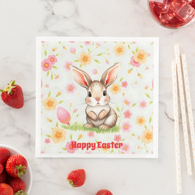 Rabbit Holiday Easter Modern Collection Napkin (Insitu)