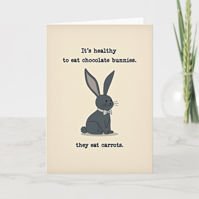 Rabbit Humor Greeting Card (Front)