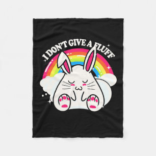 Rabbit I Do Not Give A Fluff Fleece Blanket