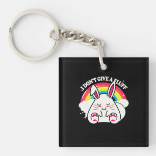 Rabbit I Do Not Give A Fluff Key Ring