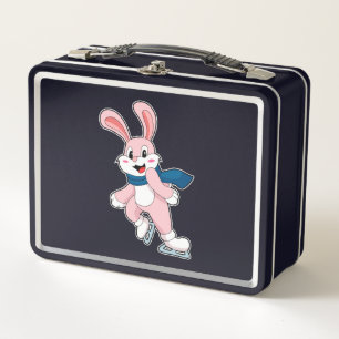 Rabbit Ice skating Ice skates Metal Lunch Box