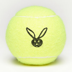 Rabbit illustration tennis balls