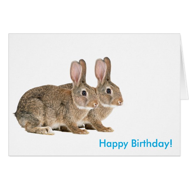 Rabbit image for Birthday greeting Card (Front Horizontal)