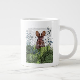 Rabbit in a Cabbage Patch Large Coffee Mug
