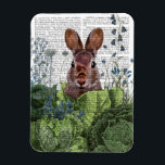 Rabbit in a Cabbage Patch Magnet<br><div class="desc">Cabbage Patch Rabbit 6 by Fab Funky.  | 192180D</div>