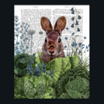 Rabbit in a Cabbage Patch Poster<br><div class="desc">Cabbage Patch Rabbit 6 by Fab Funky.  | 192180D</div>