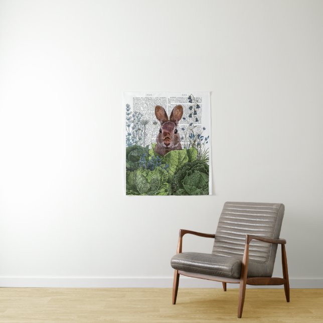 Rabbit in a Cabbage Patch Tapestry (In Situ)