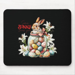 Rabbit In A Gl Jar - Colourful Vintage Easter  Mouse Pad