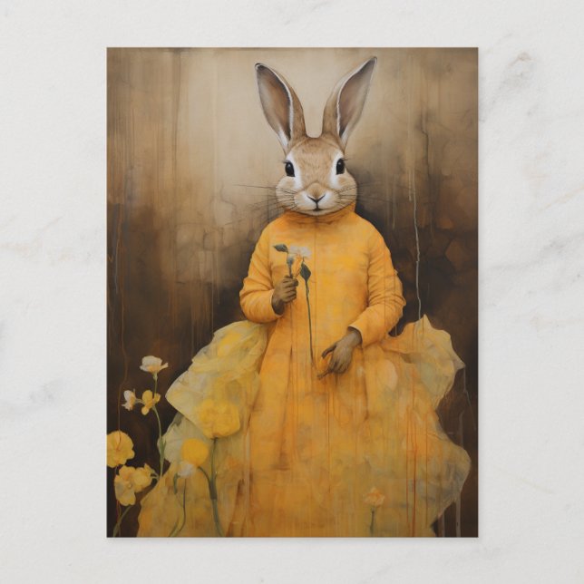Rabbit in a Yellow Dress Postcard (Front)