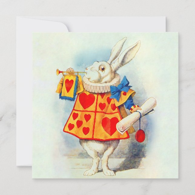Rabbit in Alice Wonderland ~ Invitation (Front)