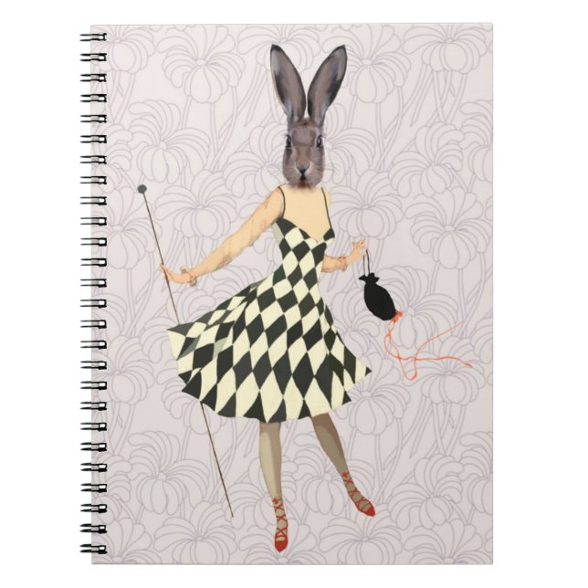 Rabbit in Black White Dress 2 Notebook (Front)