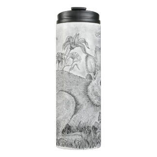 Rabbit in Flowers Thermal Tumbler