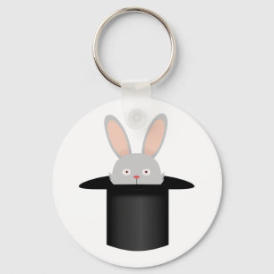 Rabbit in hat key ring