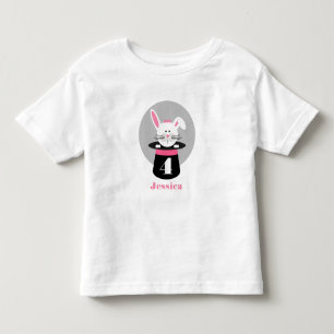 Rabbit In Hat Magician Birthday Shirt - Pink