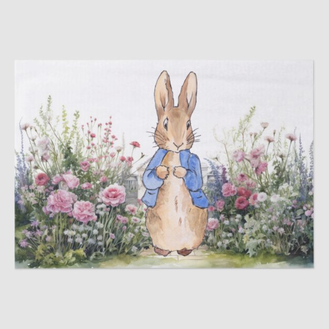 Rabbit in his garden No 2 Tissue Paper (Front)