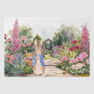 Rabbit in his garden tissue paper