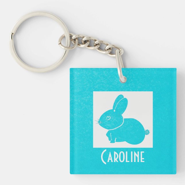 Rabbit in Latin Key Ring (Front)