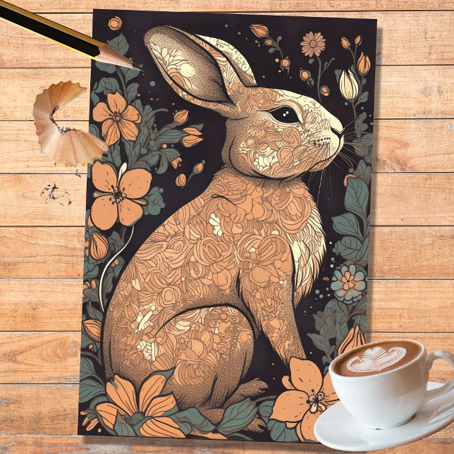 Rabbit in Line Art 1 Decoupage Paper (Creator Uploaded)